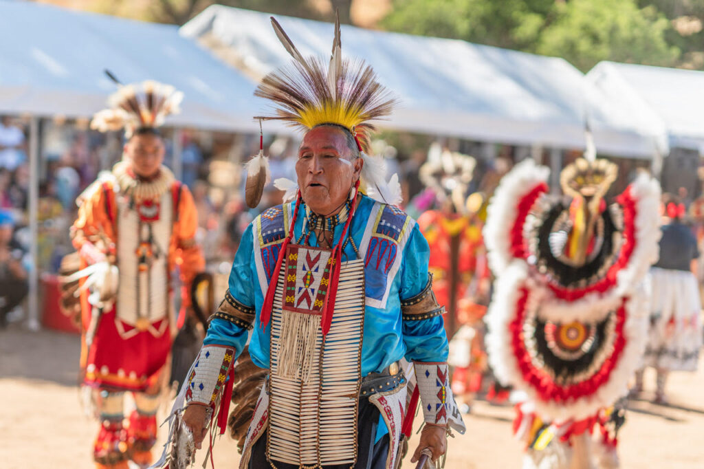 Indigenous People - Live Oak Campground, Santa Barbara, CA/USA - October 5, 2019 2019 Santa Ynez Chumash Inter-Tribal Pow Wow. Native Americans in Full Regalia. Santa Ynez Chumash Inter-Tribal Pow Wow.