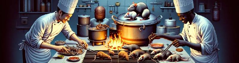 Rats being prepared for consumption